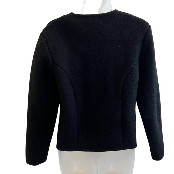 Moffat Woolens Black Wool Cardigan Silver Buttons Size 14 - Picture 5 of 10